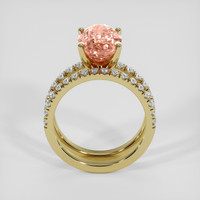 5.09 Ct. Padparadscha Sapphire Ring, 18K Yellow Gold 3