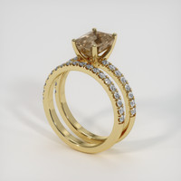 2.51 Ct. Brown Sapphire Ring, 18K Yellow Gold 2