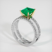 1.55 Ct. Emerald Ring, 18K Yellow & White 2