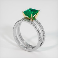 1.18 Ct. Emerald Ring, 18K Yellow & White 2