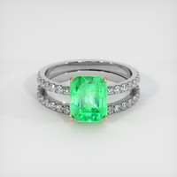 1.60 Ct. Emerald Ring, 18K Yellow & White 1