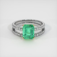 1.54 Ct. Emerald Ring, 18K Yellow & White 1