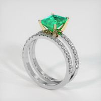 1.54 Ct. Emerald Ring, 18K Yellow & White 2