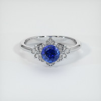 1.04 Ct. Blue Sapphire Ring, Platinum 950 1
