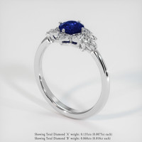 1.21 Ct. Blue Sapphire Ring, Platinum 950 2
