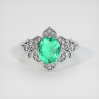 1.30 Ct. Emerald Ring, Platinum 950 1