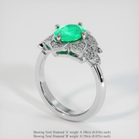 1.30 Ct. Emerald Ring, Platinum 950 2