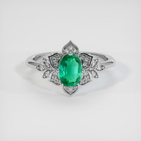0.75 Ct. Emerald Ring, Platinum 950 1