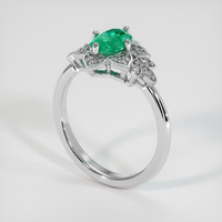 0.75 Ct. Emerald Ring, Platinum 950 2