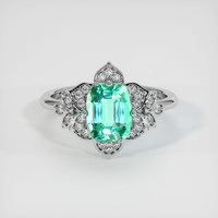 1.34 Ct. Emerald Ring, Platinum 950 1