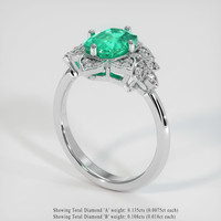 1.34 Ct. Emerald Ring, Platinum 950 2