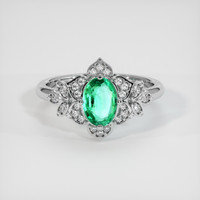 0.80 Ct. Emerald Ring, Platinum 950 1