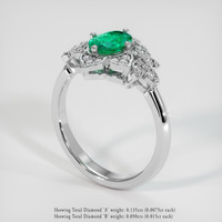 0.80 Ct. Emerald Ring, Platinum 950 2