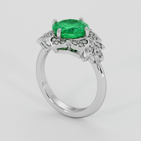 1.92 Ct. Emerald Ring, Platinum 950 2