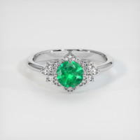 0.88 Ct. Emerald Ring, Platinum 950 1