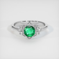 0.92 Ct. Emerald Ring, Platinum 950 1