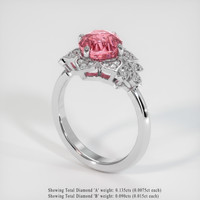 3.07 Ct. Padparadscha Sapphire Ring, Platinum 950 2