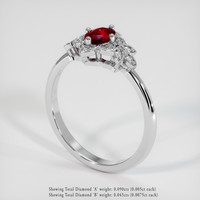 0.55 Ct. Ruby Ring, Platinum 950 2