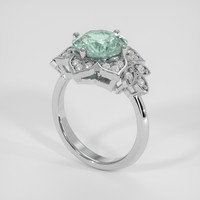 3.93 Ct. Bluish Green Sapphire Ring, Platinum 950 2