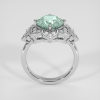 3.93 Ct. Bluish Green Sapphire Ring, Platinum 950 3