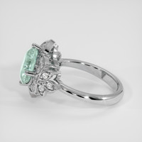 3.93 Ct. Bluish Green Sapphire Ring, Platinum 950 4