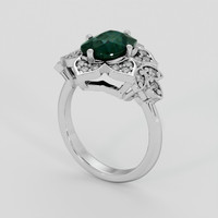 3.05 Ct. Bluish Green Sapphire Ring, Platinum 950 2