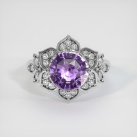 3.10 Ct. Purple Sapphire Ring, Platinum 950 1