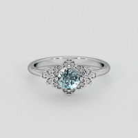 1.23 Ct. Bluish Green Sapphire Ring, Platinum 950 1