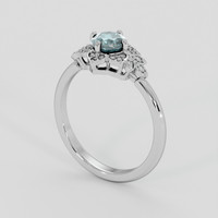1.23 Ct. Bluish Green Sapphire Ring, Platinum 950 2