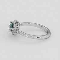 1.23 Ct. Bluish Green Sapphire Ring, Platinum 950 4