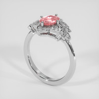 1.17 Ct. Padparadscha Sapphire Ring, Platinum 950 2