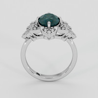 2.21 Ct. Bluish Green Sapphire Ring, Platinum 950 3