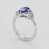 1.43 Ct. Purplish Blue Sapphire Ring, Platinum 950 2