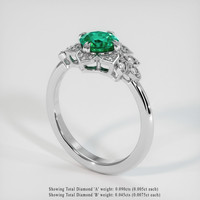 0.78 Ct. Emerald Ring, Platinum 950 2