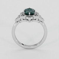 1.54 Ct. Bluish Green Sapphire Ring, Platinum 950 3