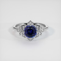 1.42 Ct. Blue Sapphire Ring, Platinum 950 1