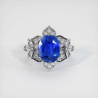 5.82 Ct. Blue Sapphire Ring, Platinum 950 1