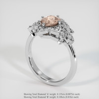 1.43 Ct. Pink Sapphire Ring, Platinum 950 2