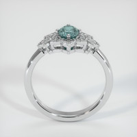 0.71 Ct. Greenish Blue Sapphire Ring, Platinum 950 3