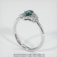 0.73 Ct. Greyish Blue Sapphire Ring, Platinum 950 2