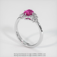 0.85 Ct. Purplish Pink Sapphire Ring, Platinum 950 2
