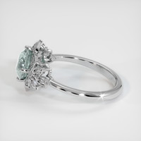 1.92 Ct. Greenish Blue Sapphire Ring, Platinum 950 4