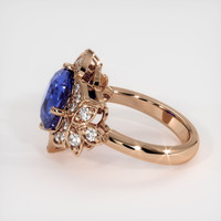 4.02 Ct. Blue Sapphire Ring, 14K Rose Gold 4