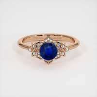 1.21 Ct. Blue Sapphire Ring, 14K Rose Gold 1