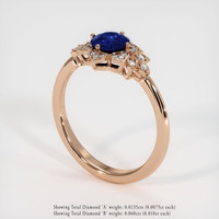 1.21 Ct. Blue Sapphire Ring, 14K Rose Gold 2