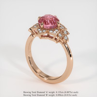 3.07 Ct. Padparadscha Sapphire Ring, 14K Rose Gold 2