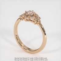0.60 Ct. Padparadscha Sapphire Ring, 14K Rose Gold 2