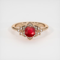 1.09 Ct. Ruby Ring, 14K Rose Gold 1