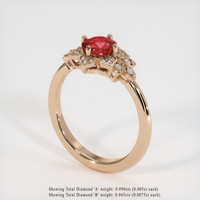 1.09 Ct. Ruby Ring, 14K Rose Gold 2