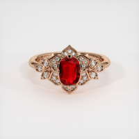 1.04 Ct. Ruby Ring, 14K Rose Gold 1